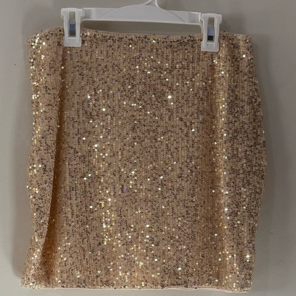 Ing Sparkling Beige Mini Skirt